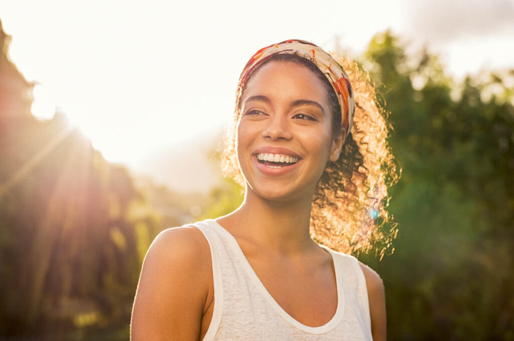 Woman enjoying the benefits of a women's mental health program