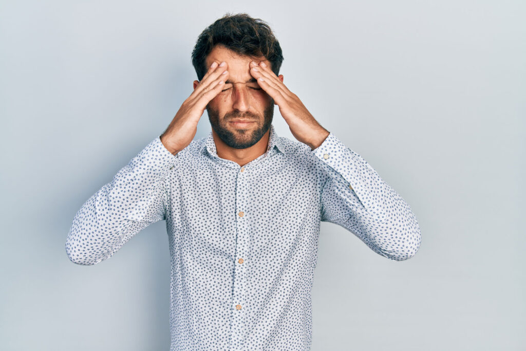 A man worried about his stress and mental health