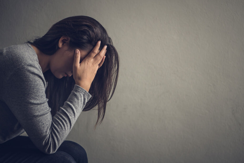 a woman struggles to cope with her chronic depression