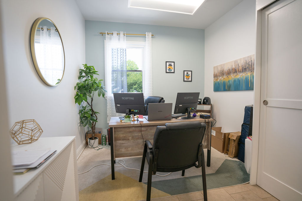 Staff office workstation at the Sharon, Massachusetts center